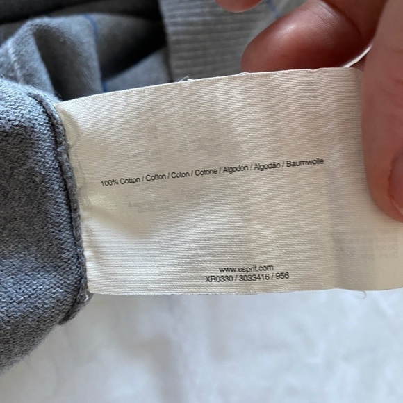 Esprit Women's Gray Diamond Argyle Pattern Long Sleeve‎ Light Sweater Size XL - Picture 6 of 6